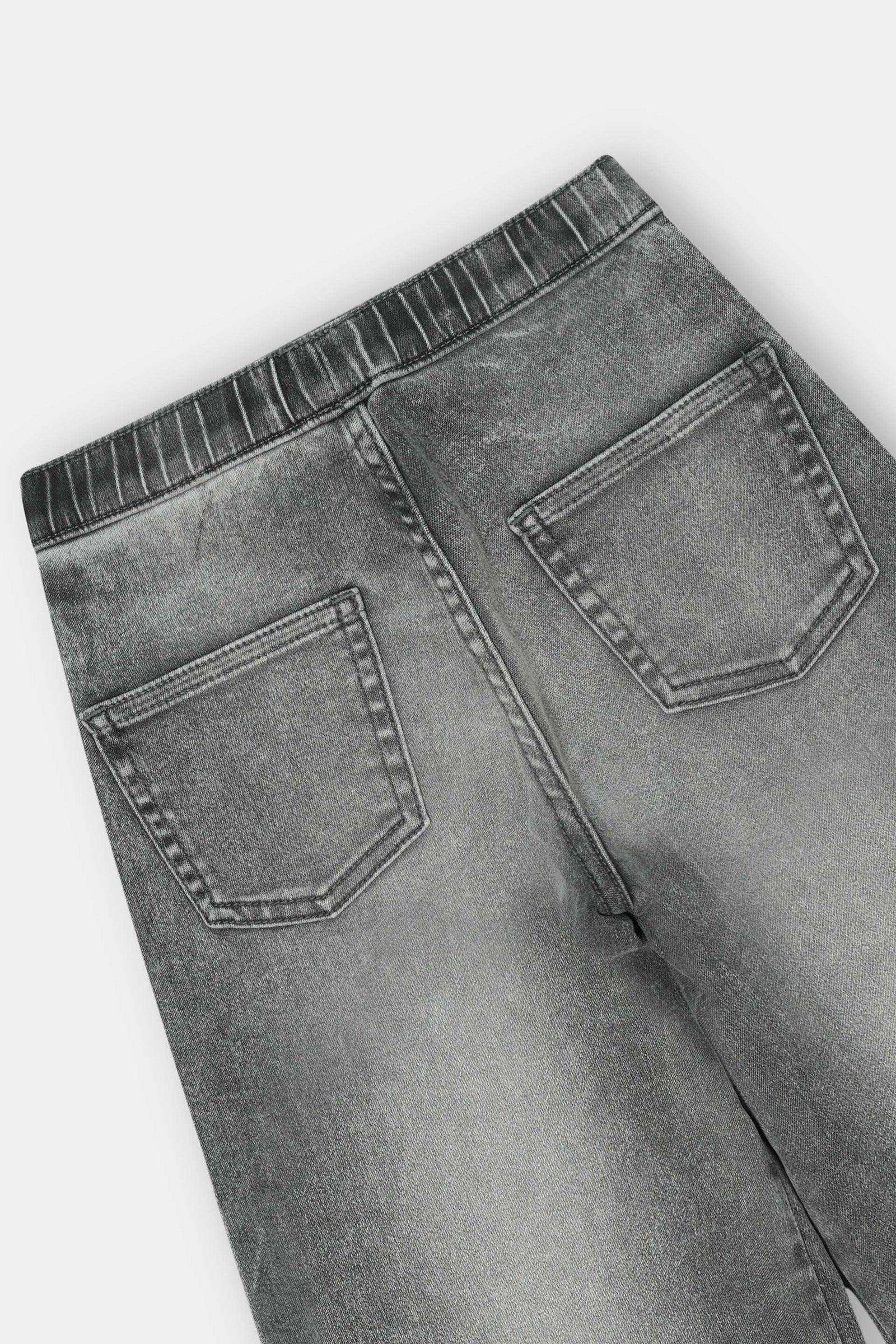 Faded Grey Wide-Leg Denim Jeans for Girls
