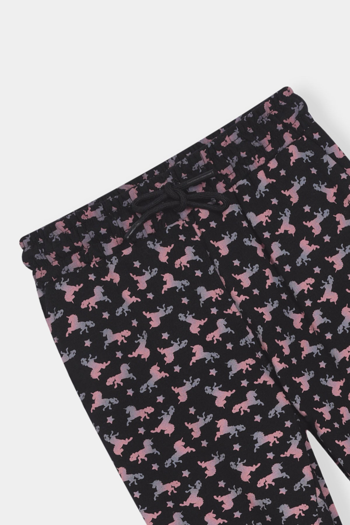 Boys Unicorn Print Hoodie & Joggers Set – Black & Pink