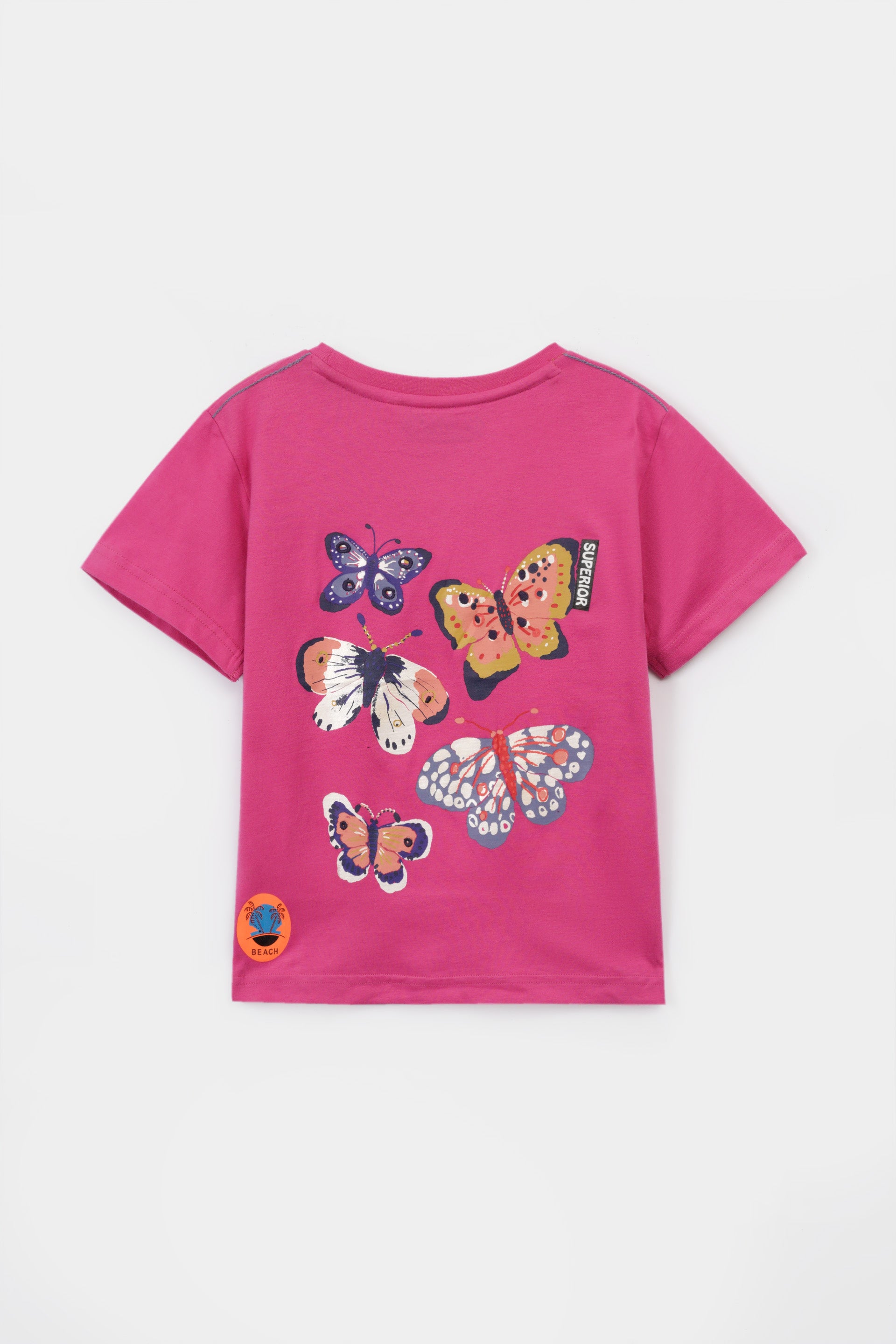 Girls Butterfly Printed Soft Cotton T-Shirt