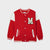 Kids Premium Quality Base Ball Embroidered Fleece Red Jacket