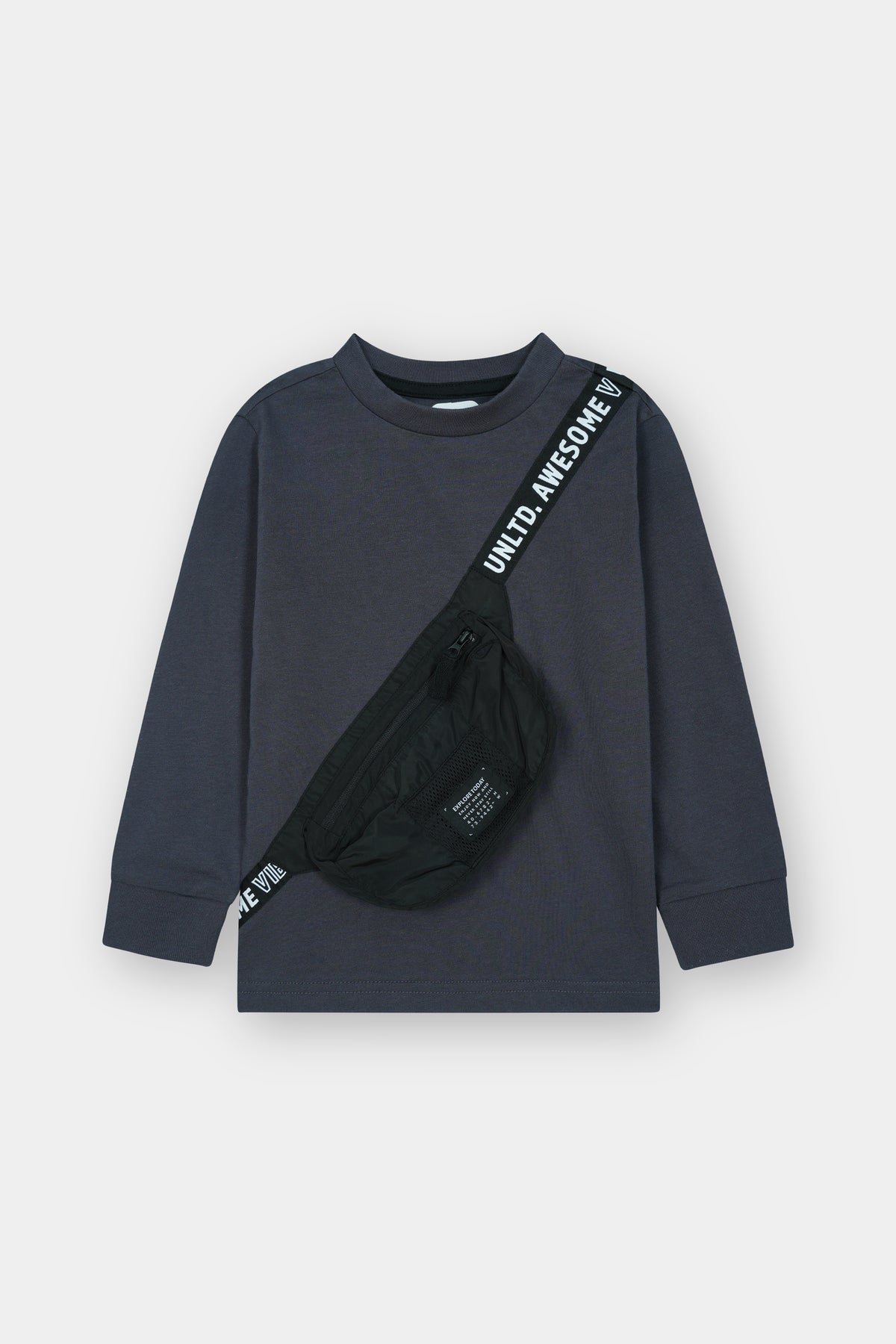 Long Sleeve T-Shirt with Detachable Crossbody Bag