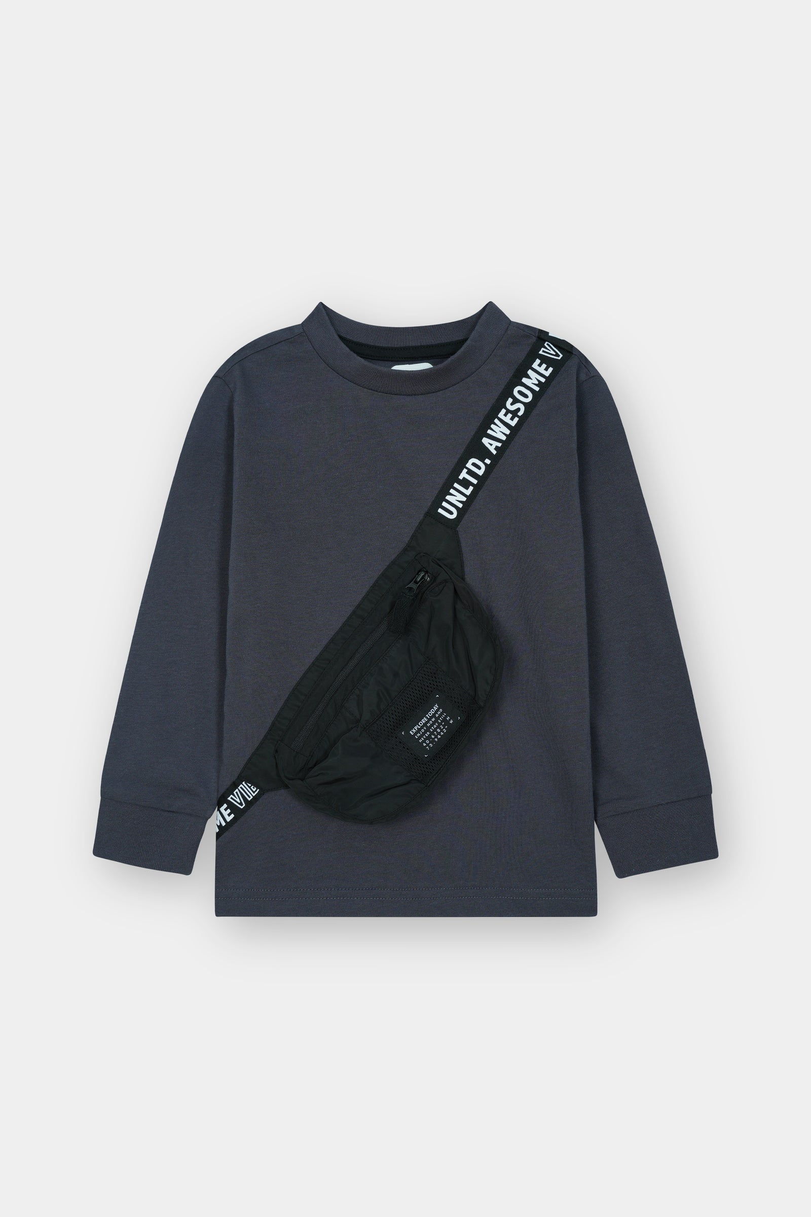 Long Sleeve T-Shirt with Detachable Crossbody Bag