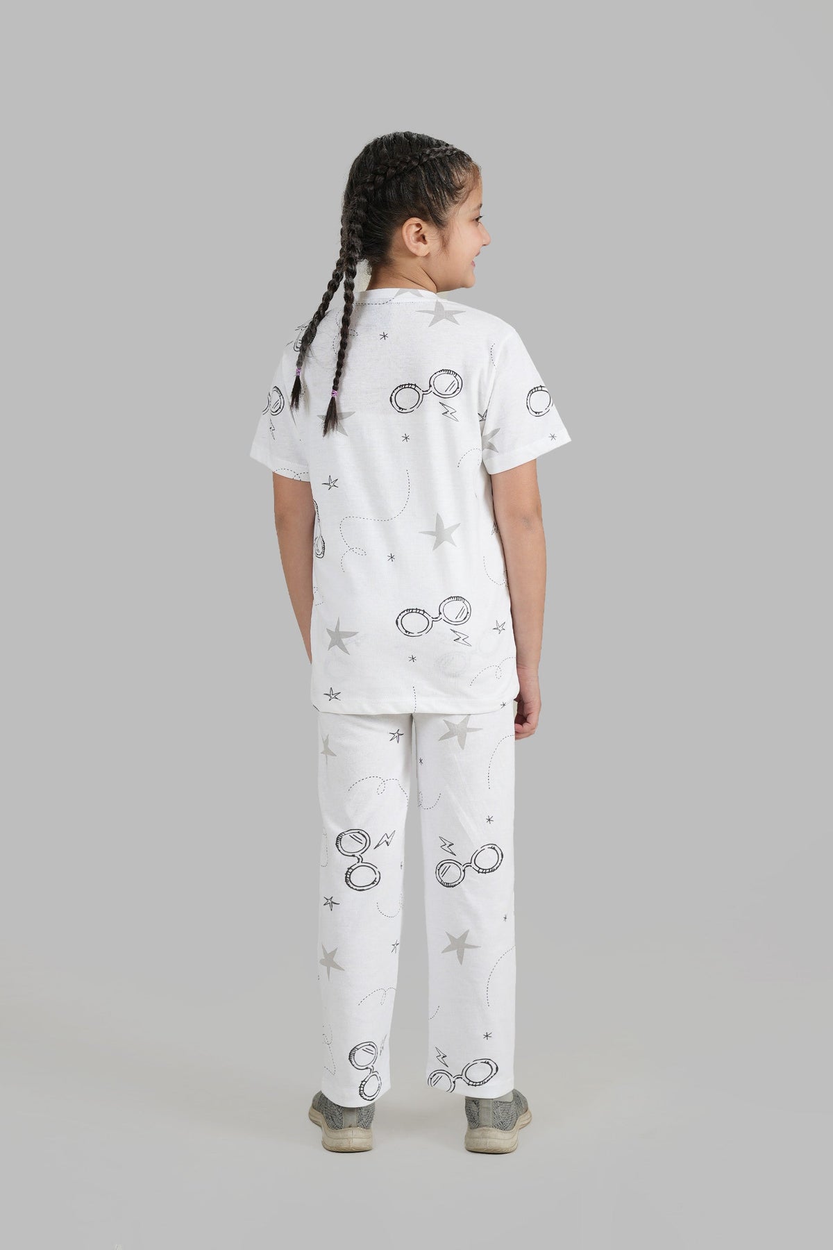 Girls All-Over Printed Soft Cotton Night Suit