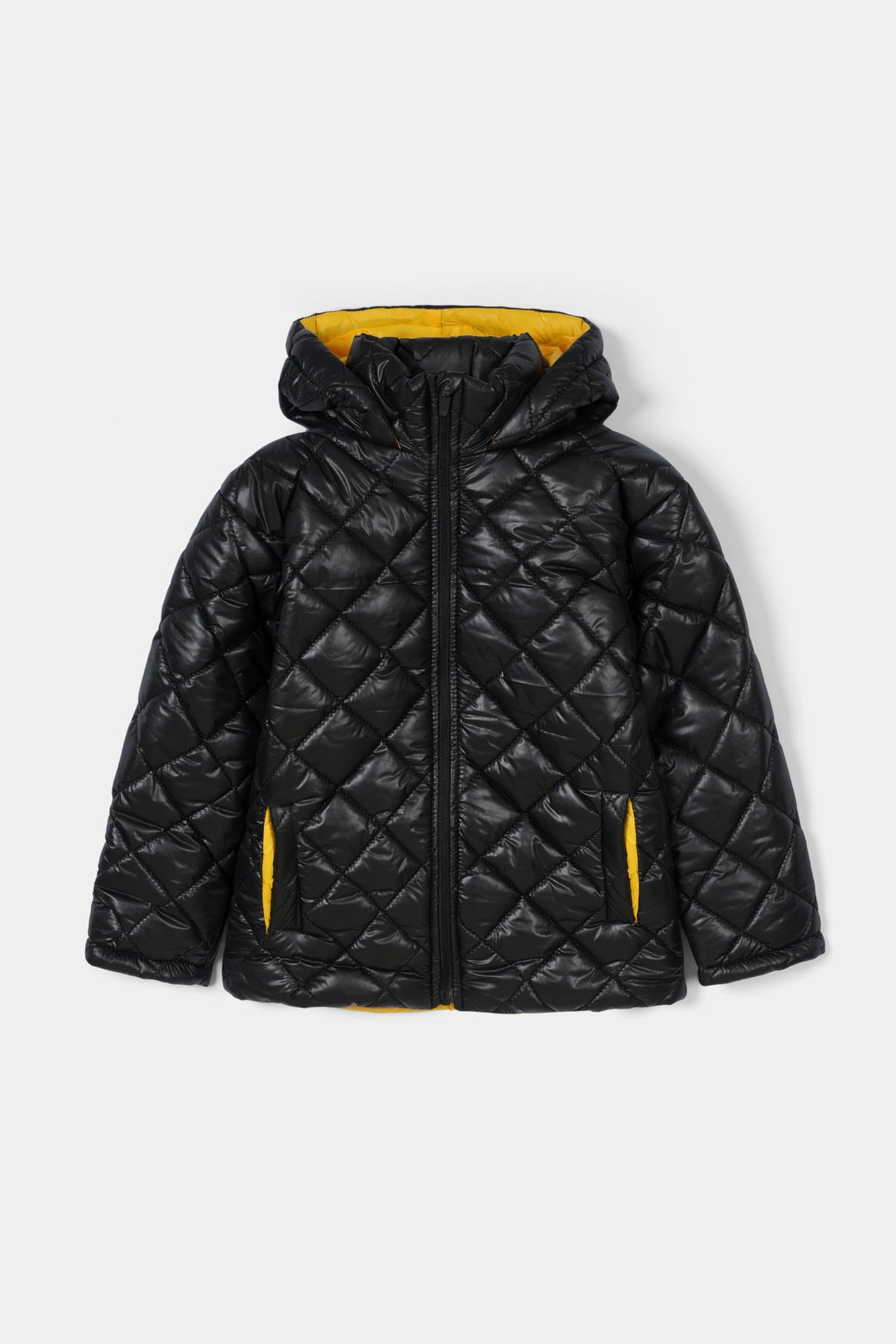 Black Dimond Quilt Hoodie Jacket