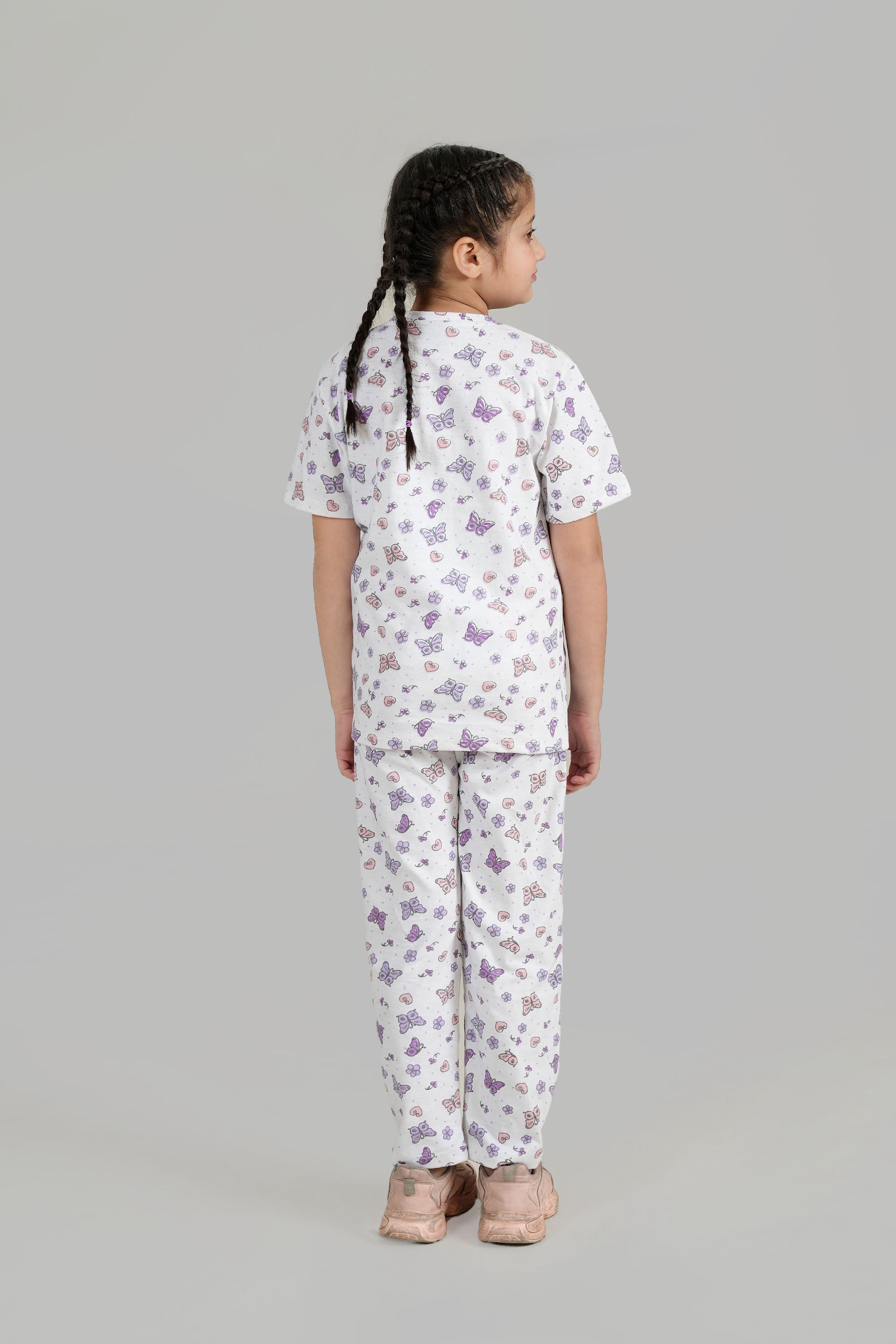 Girls All-Over Printed Soft Cotton Night Suit1