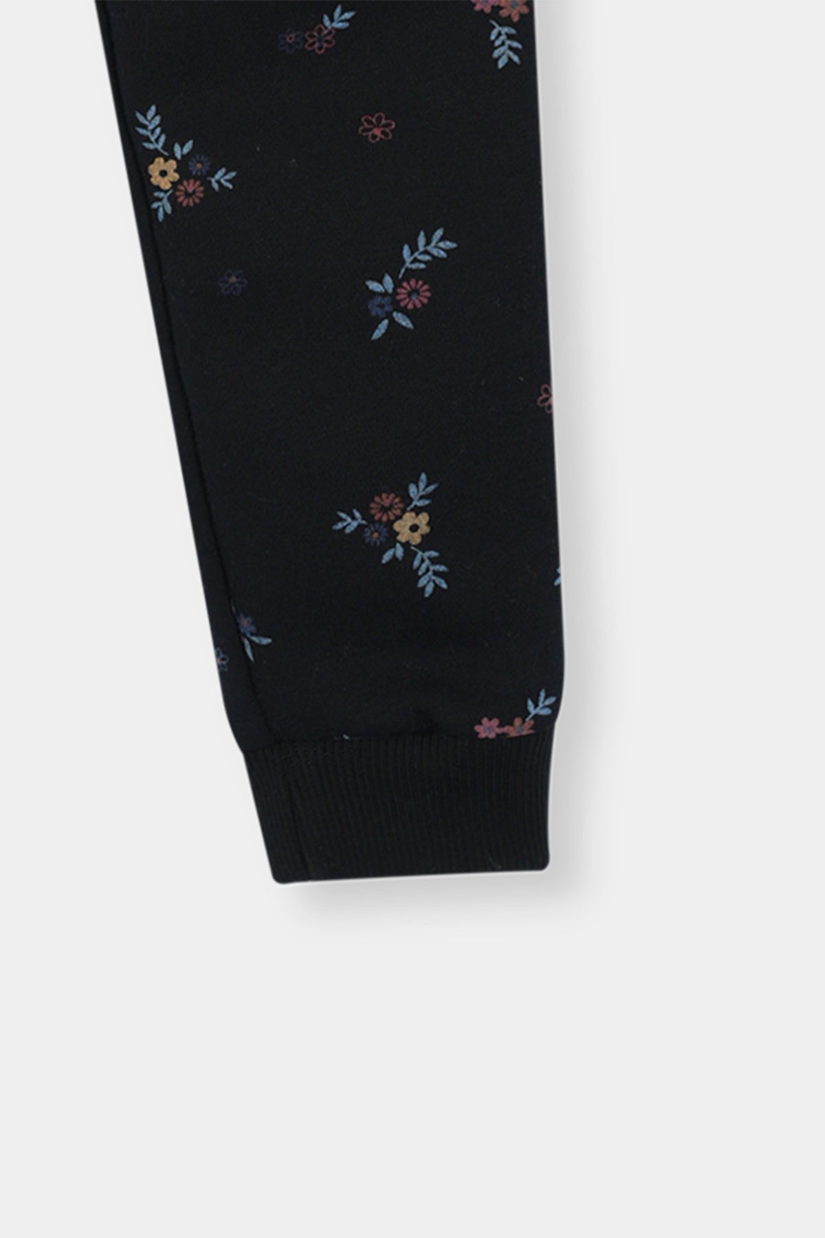 Boys Cozy Floral Black Hoodie and Jogger Set