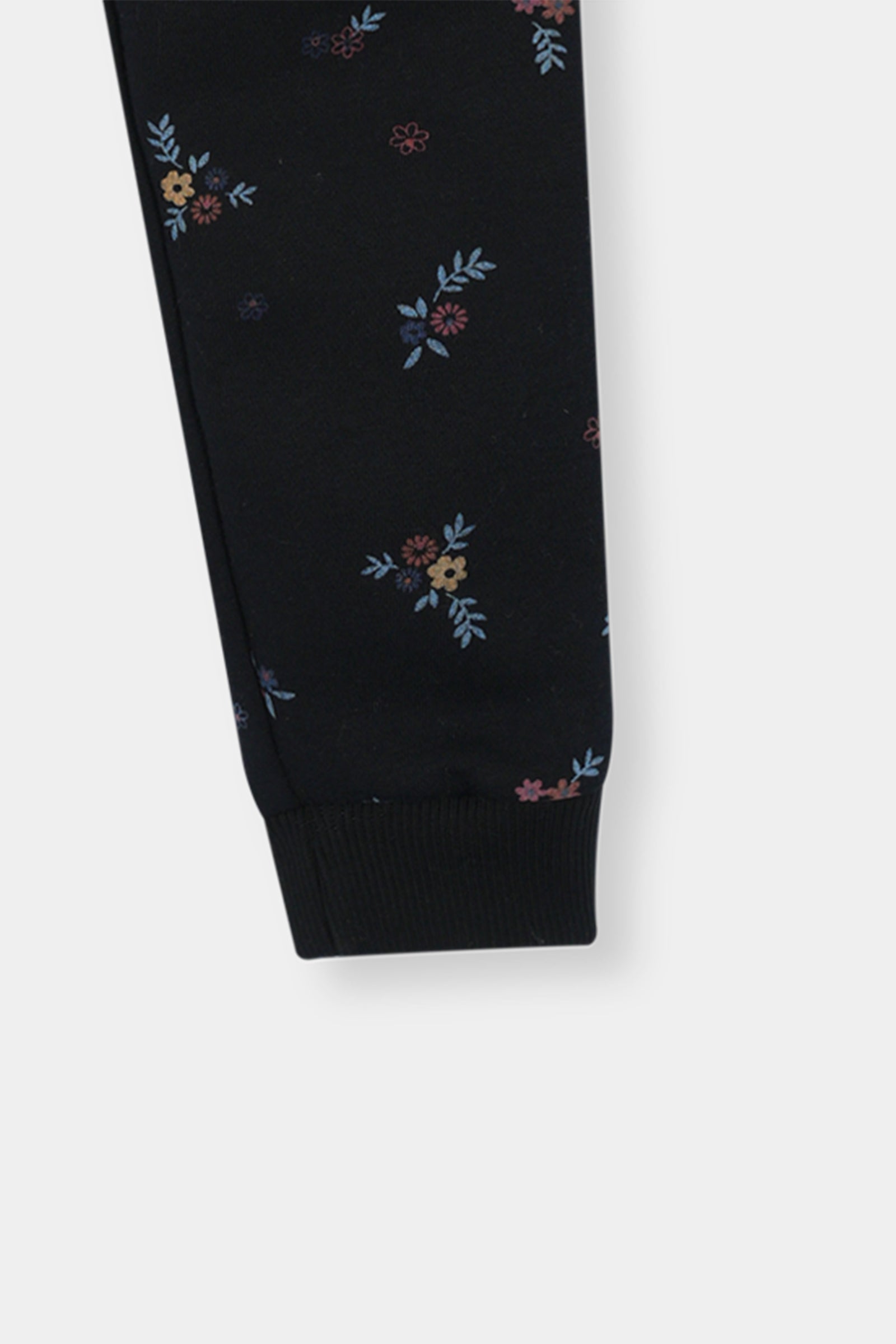 Boys Cozy Floral Black Hoodie and Jogger Set