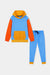 Boys Colorblock Hoodie & Jogger Set – Blue, Orange & Mustard