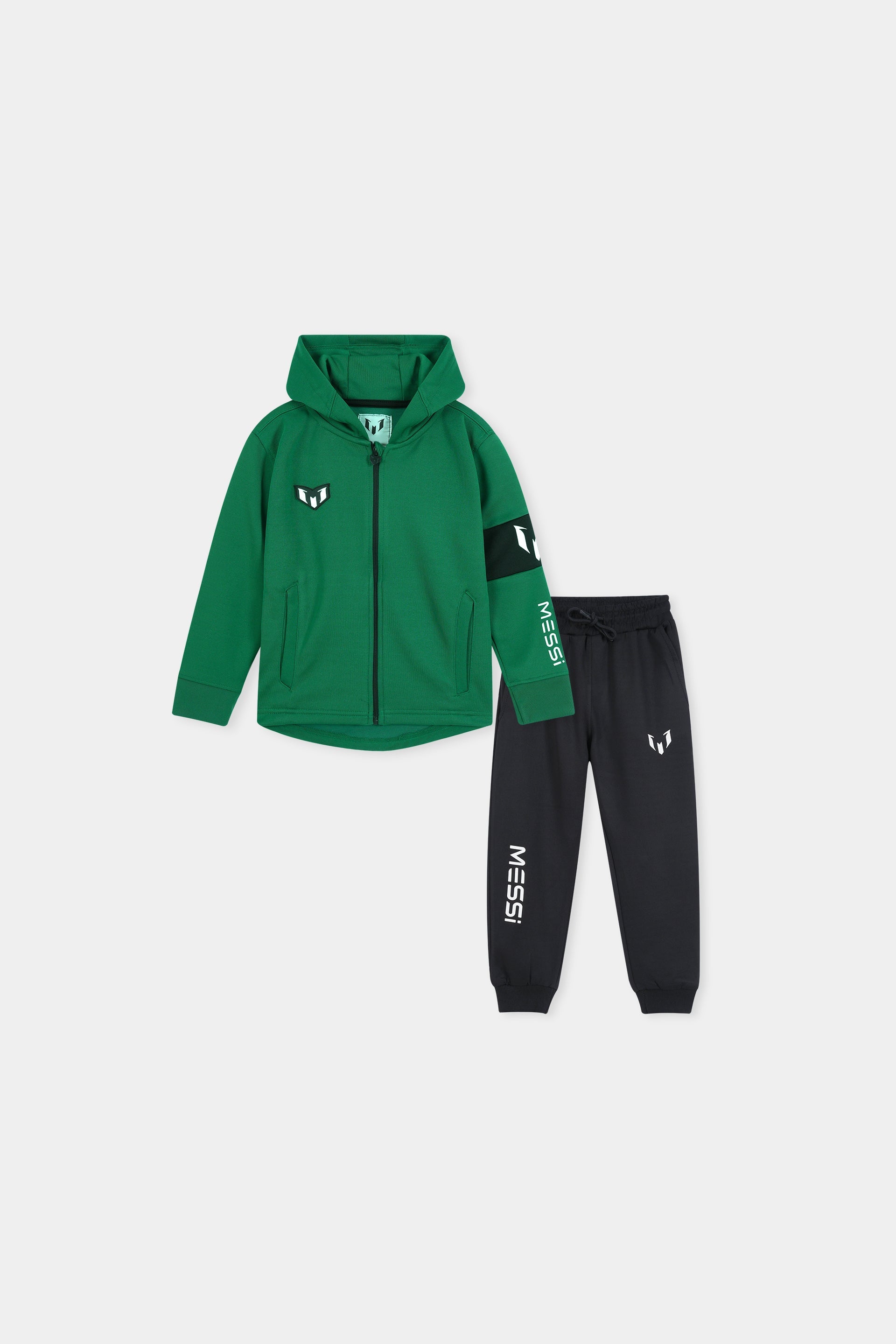 Green Messi Hoodie & Jogger Set For Boys