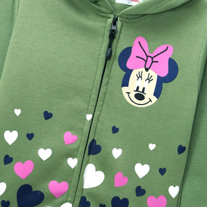 Girls "Mickey Mouse" Printed Fleece Zipper Hoodie