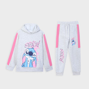 Premium Quality Graphic Panel Fleece Suit For Girls