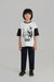 Boys Contrast Sleeves Printed Cotton Oversize T-Shirt