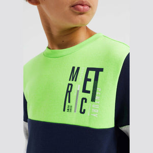 Premium Quality Color Block Slogan Soft Fleece Sweatshirt For Kids (121576)