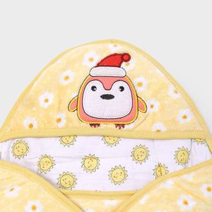 Hooded Soft Blanket Cum Wrapper For Newborn Babies (0-12 Months)