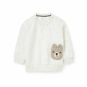 Premium Quality Off-White Sweatshirt With Snap Shoulder Buttons For Kids (121558)