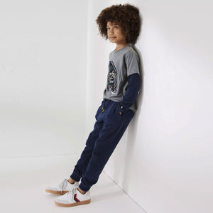 Premium Quality Blue Cut & Sew Soft Fleece Jogger Trouser For Kids (121889)
