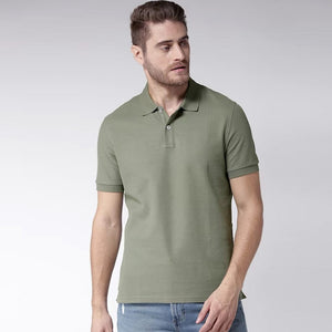 Olive Basic Soft Cotton Pique Polo Shirt For Men (120643)