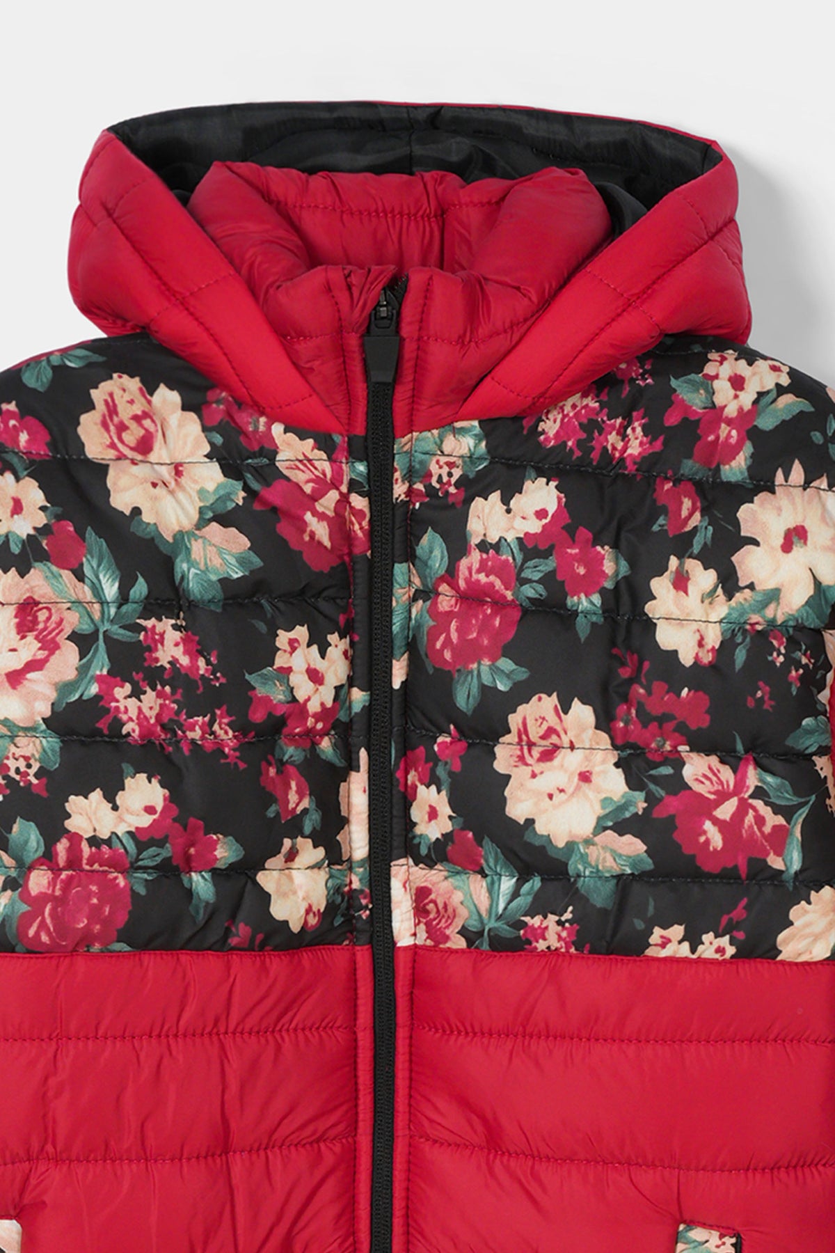 Girls Printed Red Hoodie Jacket
