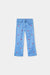 All Over Minnie Embroidered Girl's Wide Leg Jeans