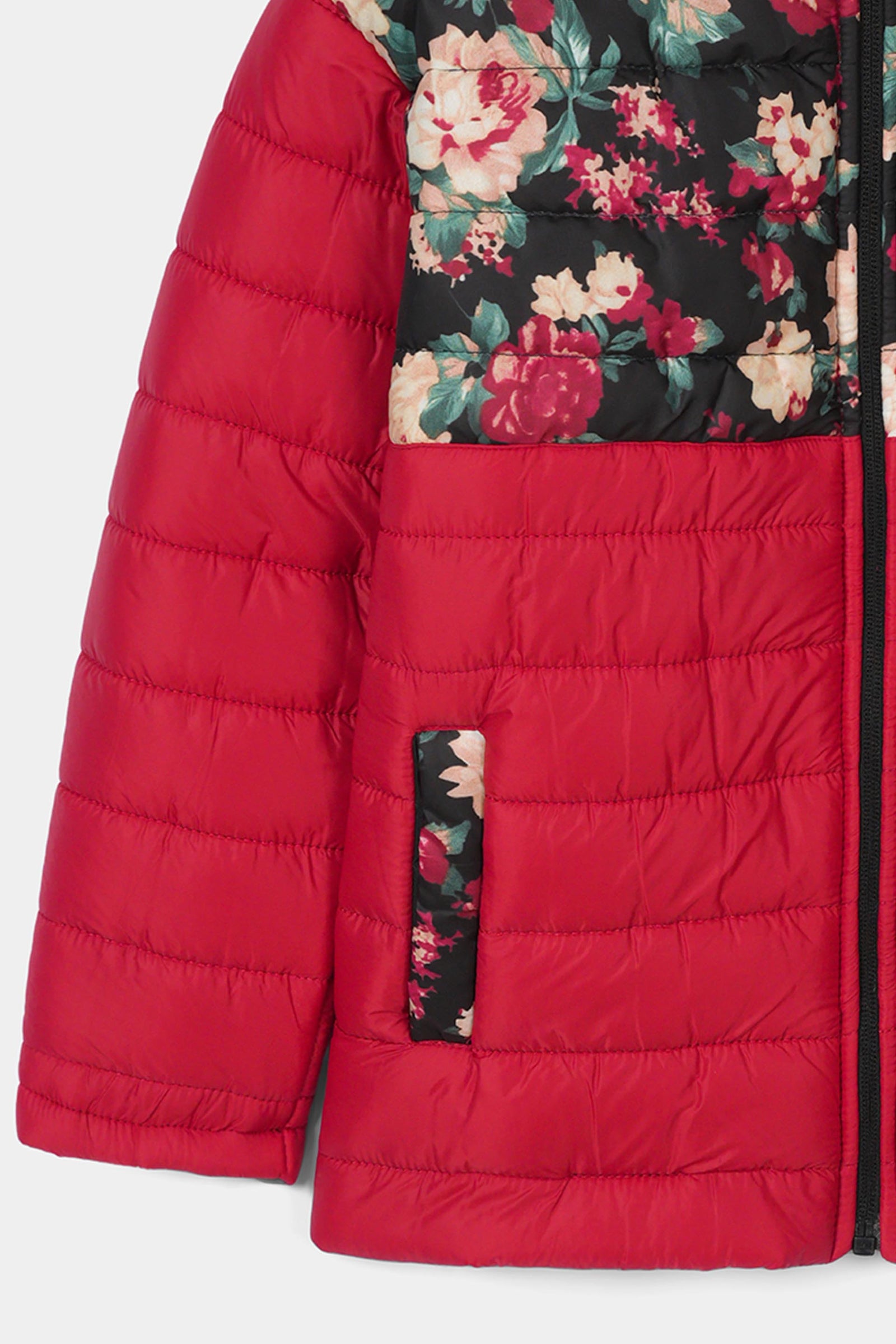Girls Printed Red Hoodie Jacket