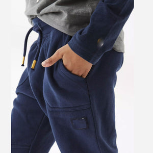 Premium Quality Blue Cut & Sew Soft Fleece Jogger Trouser For Kids (121889)