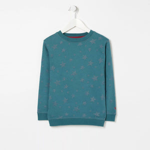 Exclusive All Over Glitter Star Printed Soft Fleece Sweatshirt For Girls (121473)