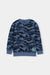 Blue Camo Quilted Crewneck Sweatshirt For Boys