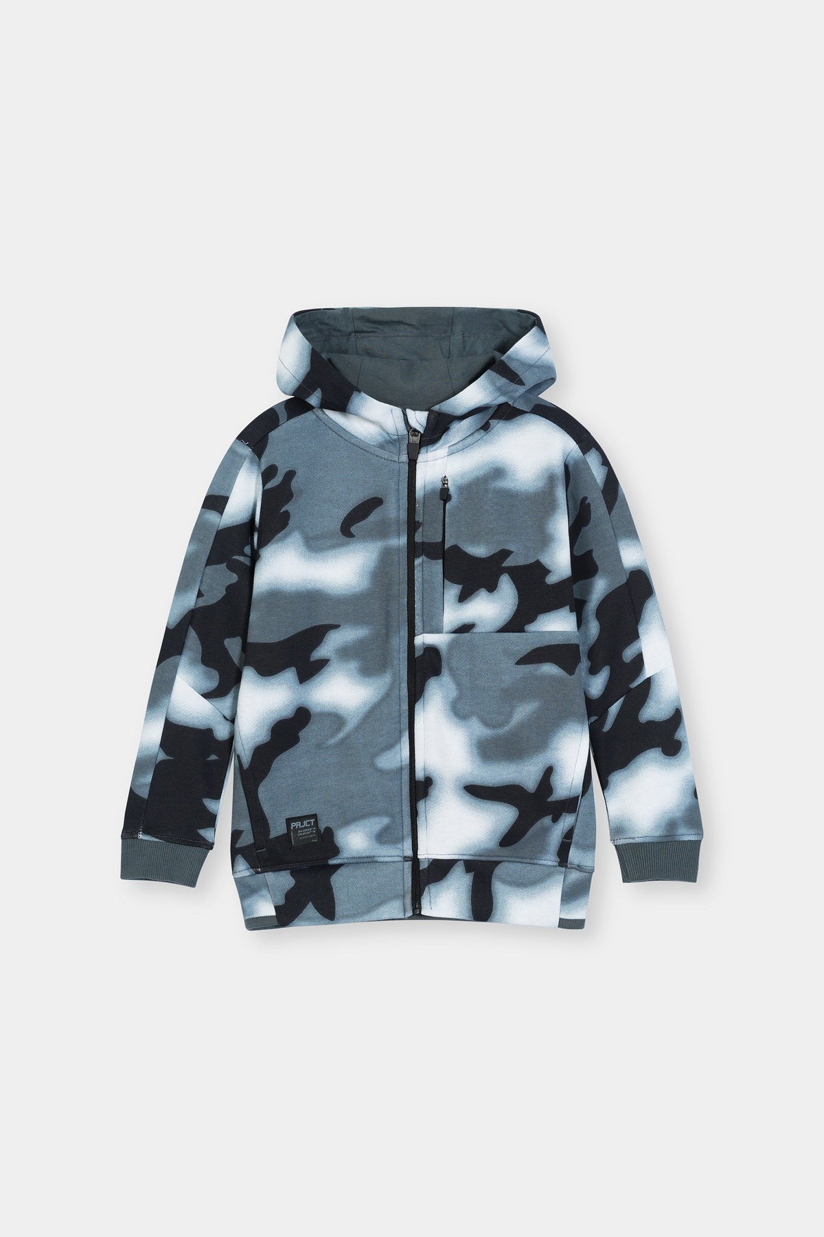 Boys Monochrome Camo Zip-Up Hoodie