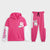 Girls Premium Quality Cut & Sew Graphic Fleece Panel TrackSuit