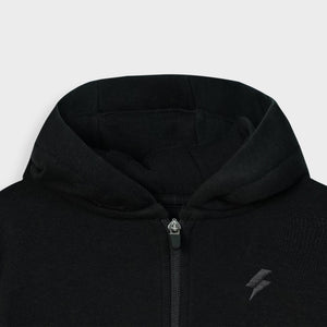 Kids Premium Quality Embroidered Fleece Black Zipper Hoodie