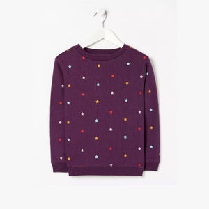 Premium Quality All-Over Stars Printed Fleece Sweatshirt For Girls (121401)