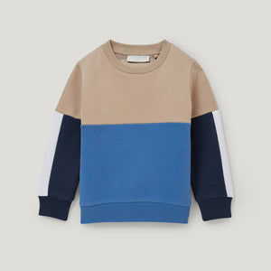 Premium Quality Color Block Soft Fleece Sweatshirt For Kids (121571)