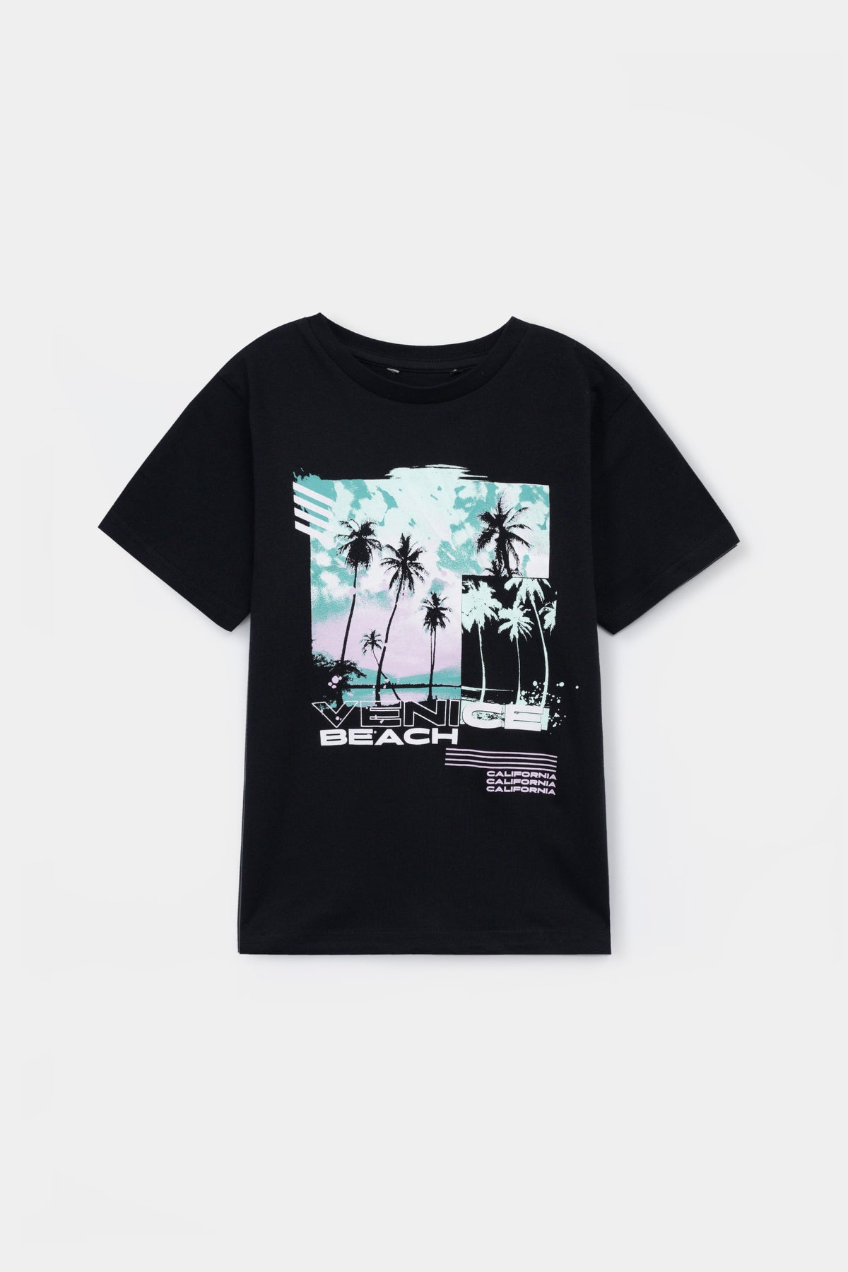 Premium Quality Black &quot;Beach&quot; Slogan Cotton T-Shirt For Boys