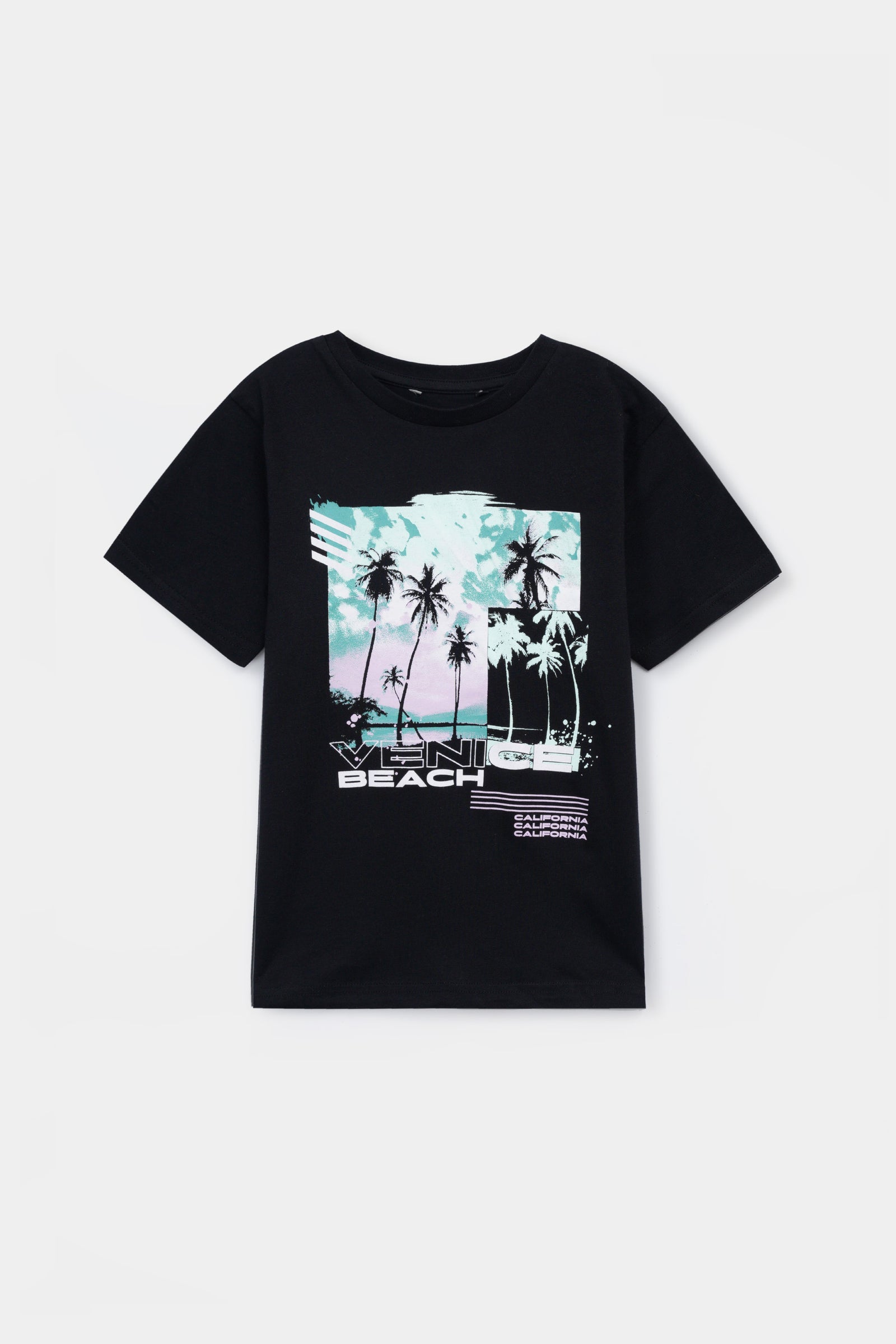 Premium Quality Black "Beach" Slogan Cotton T-Shirt For Boys