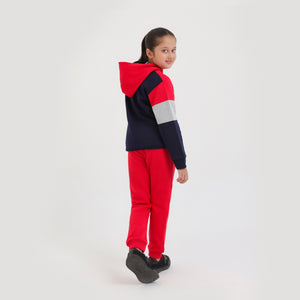 Premium Quality Color Block Printed Fleece TrackSuit For Kids