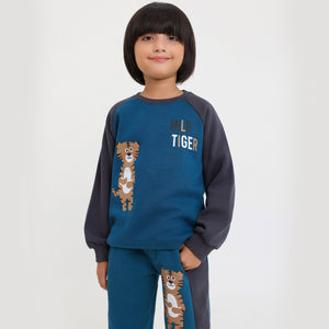 Premium Quality "Tiger" Printed Aqua Fleece Suit For Kids