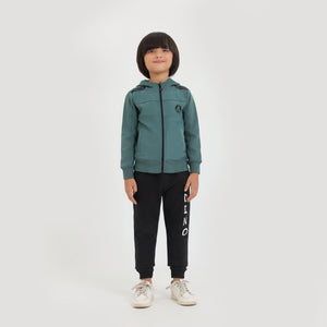 Kids Premium Quality Quilted Paneled Printed Zipper Hoodie