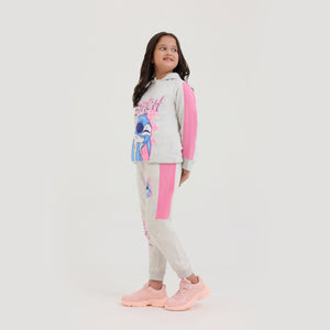 Premium Quality Graphic Panel Fleece Suit For Girls