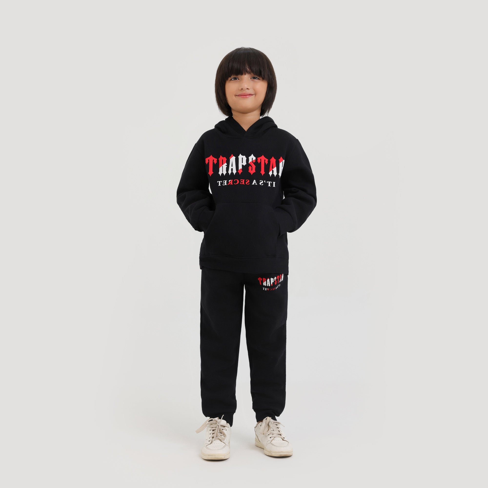 Premium Quality Foam Printed Fleece Black Suit For Boys