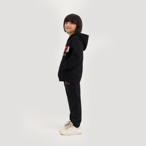 Premium Quality Foam Printed Fleece Black Suit For Boys