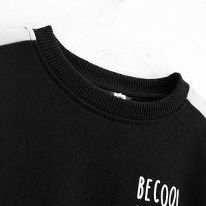 Premium Quality Black Cut & Sew Printed Fleece Track Suit For Kids (121067)