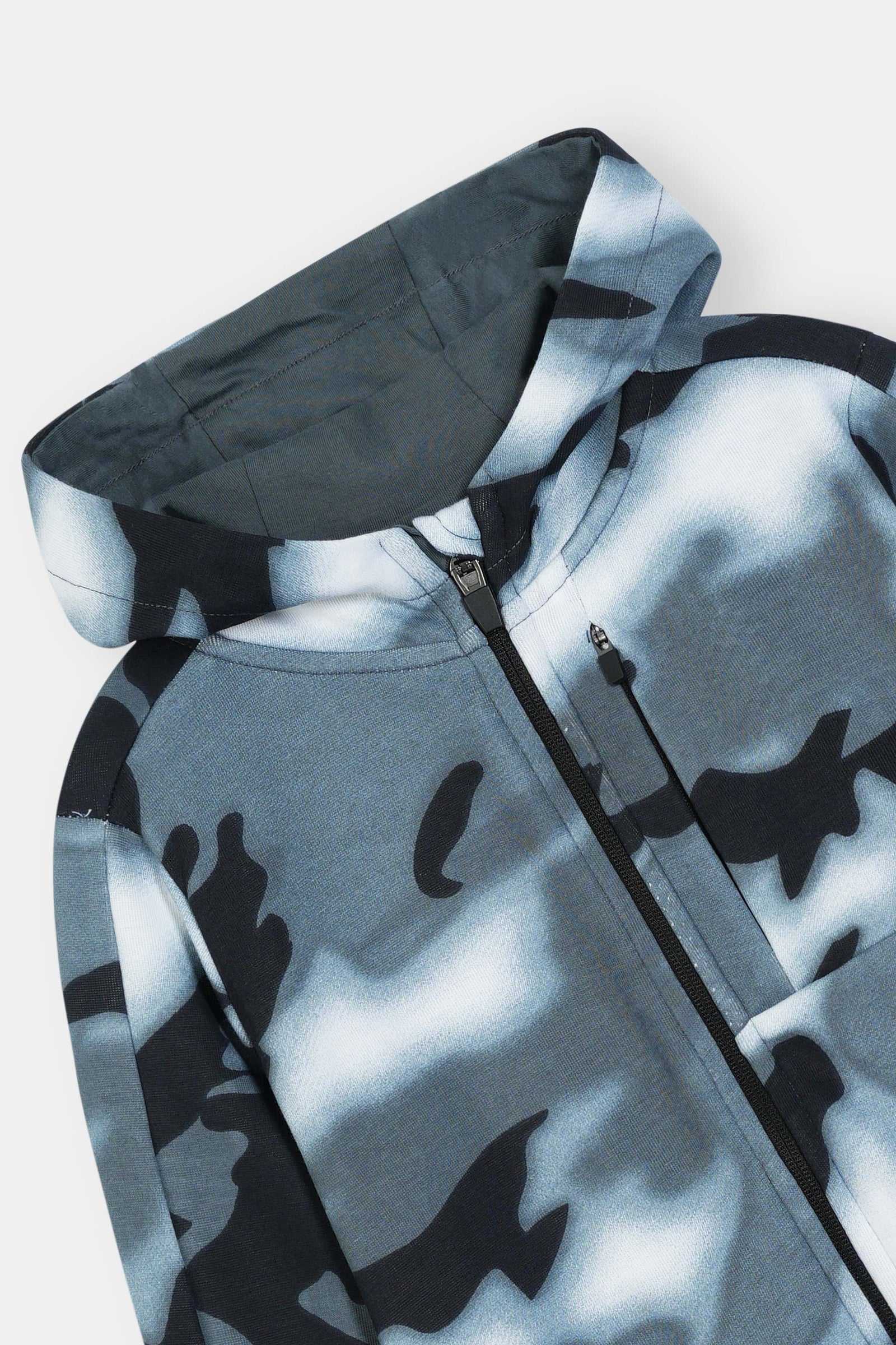 Boys Monochrome Camo Zip-Up Hoodie