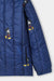 Kids' Navy Blue Quilted Hooded Jacket with Character Print