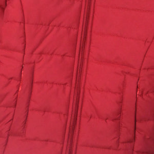 Kids Premium Quality Long Sleeve Red Mock Neck Puffer Zipper Jacket