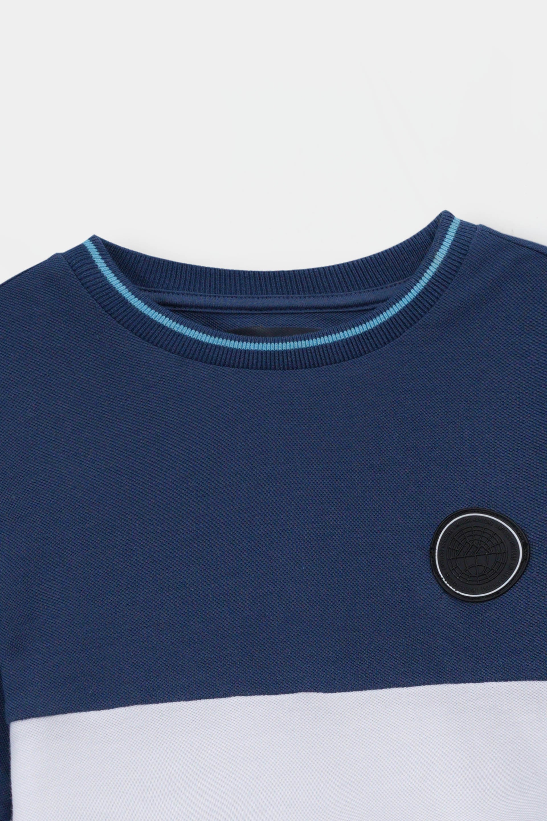 Crew Neck Color Block Soft T-Shirt For Boys