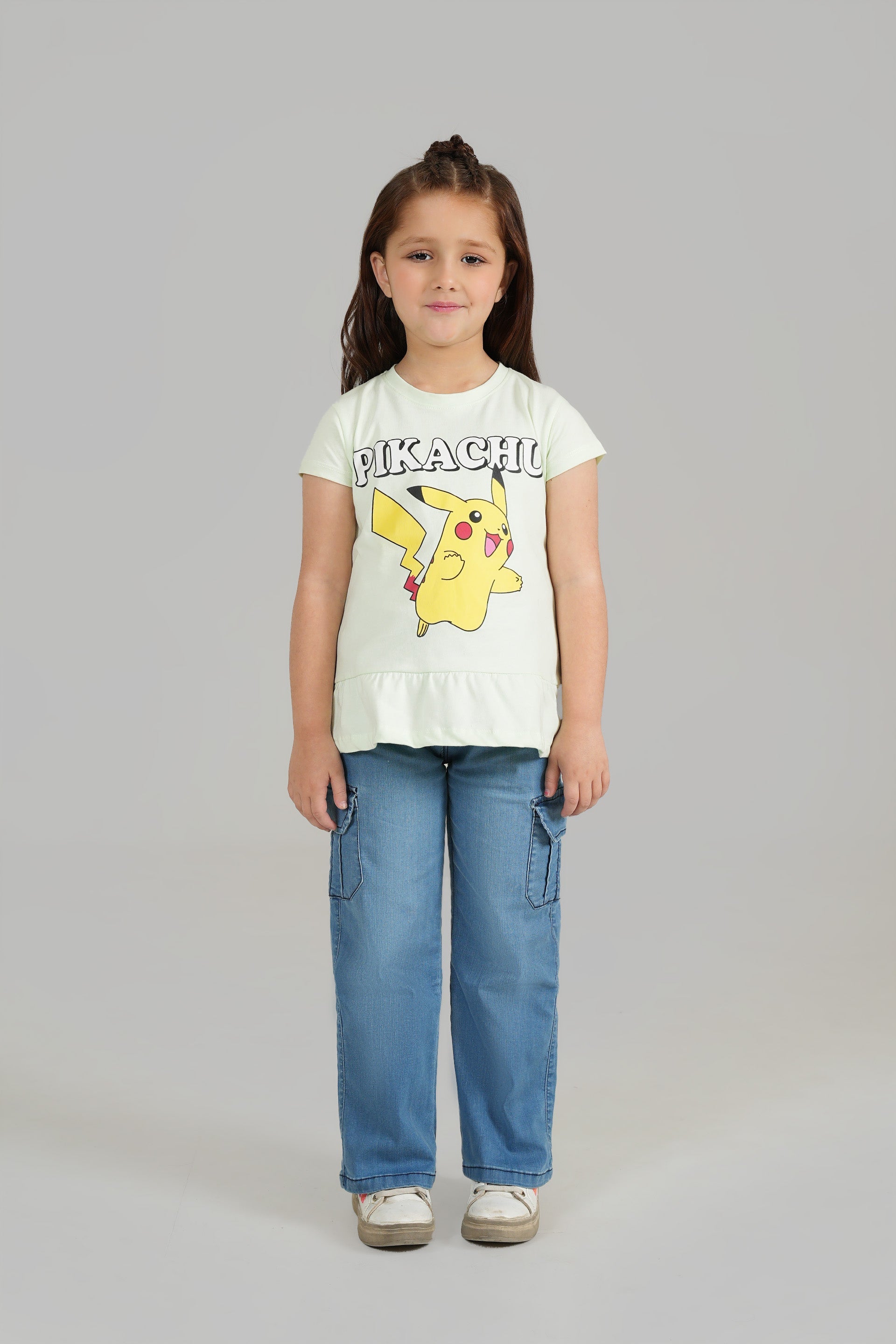 Girls Pure Cotton PIKACHU Printed Frock