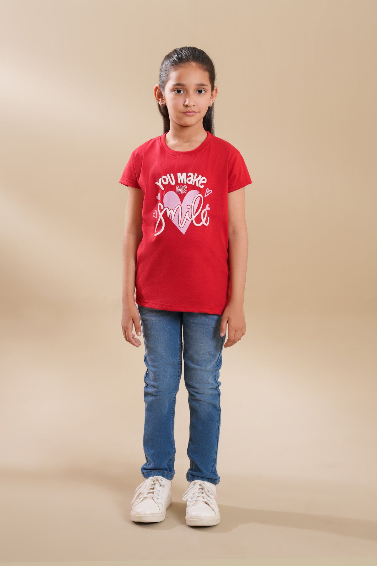 Girls Soft Cotton Heart T Shirt