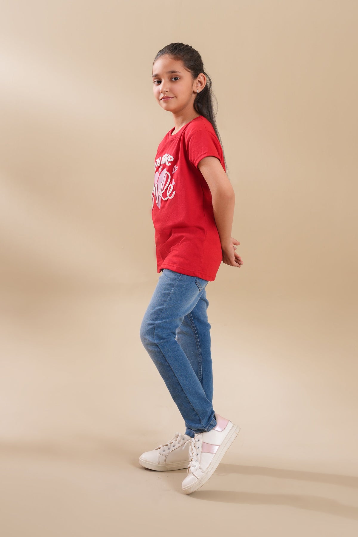 Girls Soft Cotton Heart T Shirt