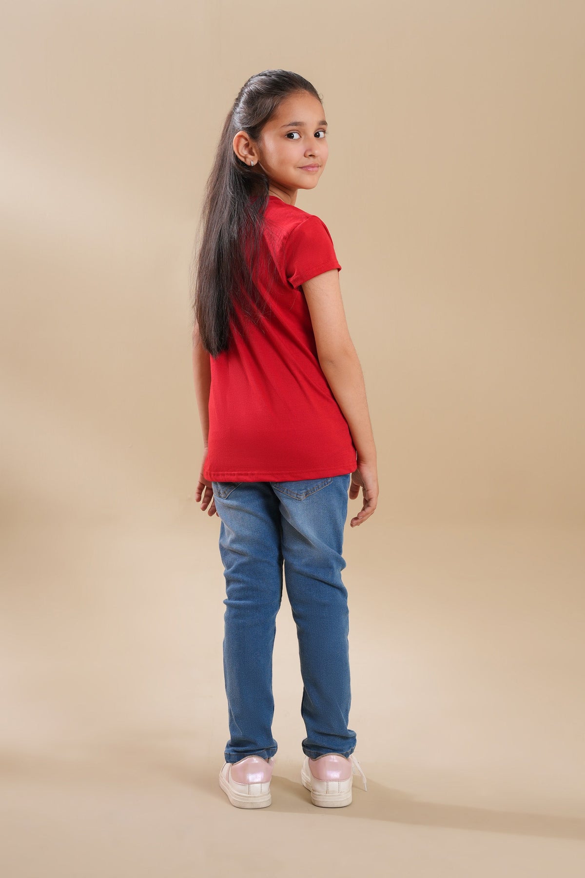 Girls Soft Cotton Heart T Shirt