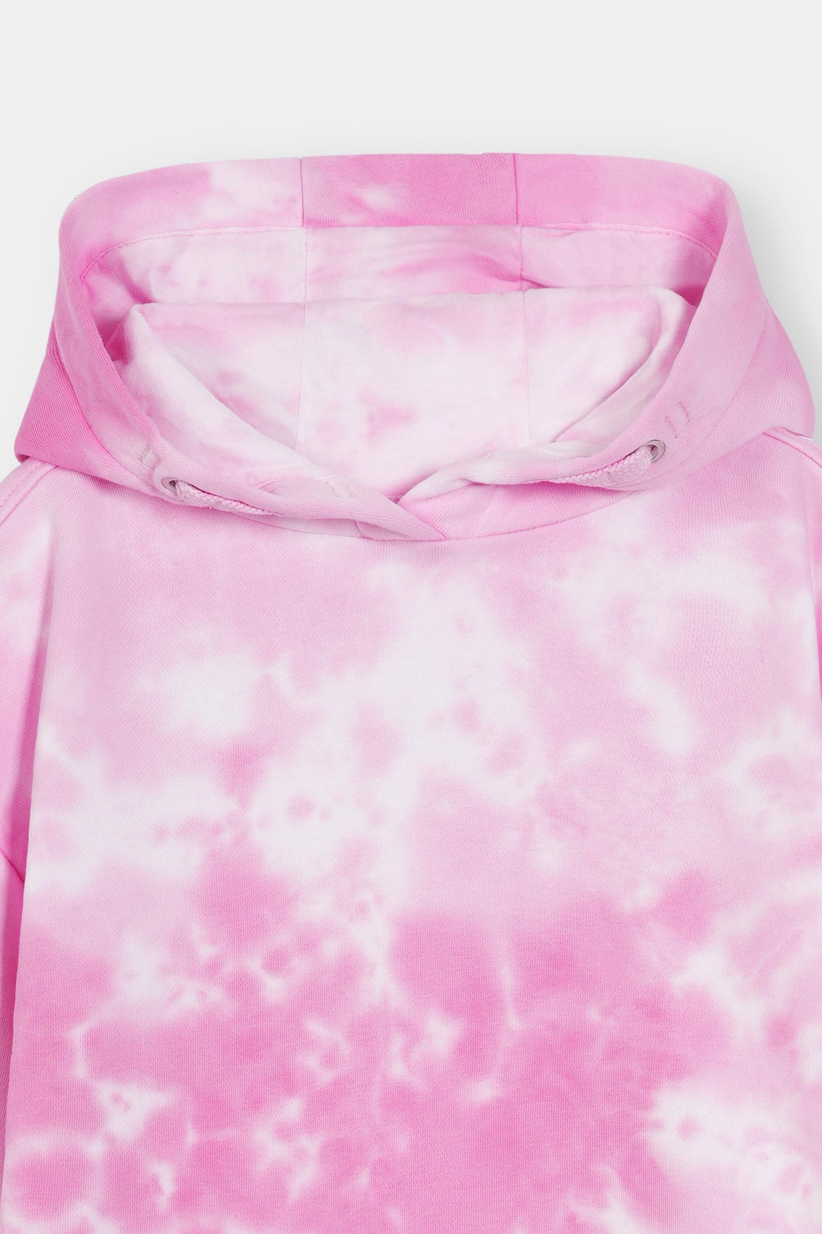 Pink Tie-Dye Hoodie – Pullover Style with Front Kangaroo Pocket For Girls